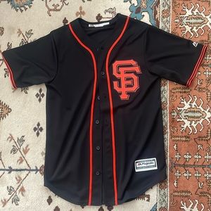 San Francisco Giants Black & Orange Majestic Alternate baseball jersey small